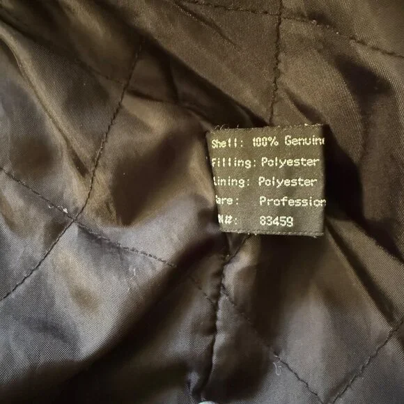 Vintage Autumn Trails Mens Black Leather Jacket Quilted Lining Size XL - Picture 8 of 8